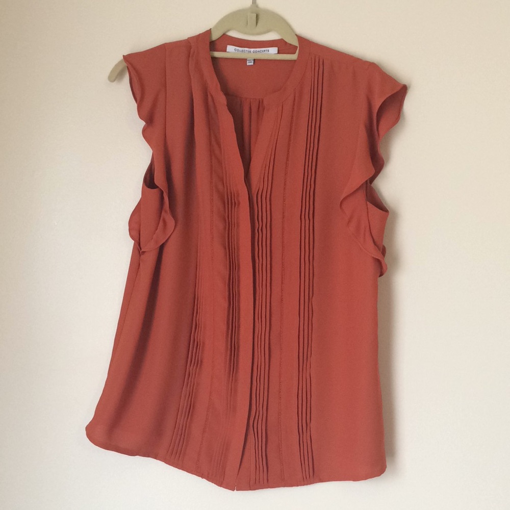 Collective concepts flutter sleeve button up